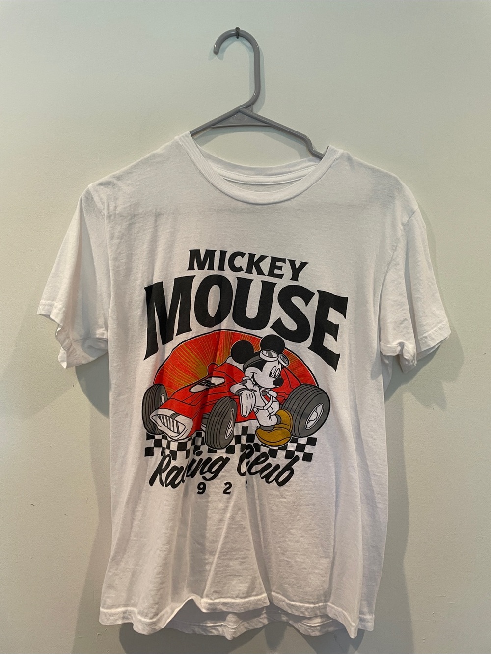 Mickey Mouse Racing Club White Tee